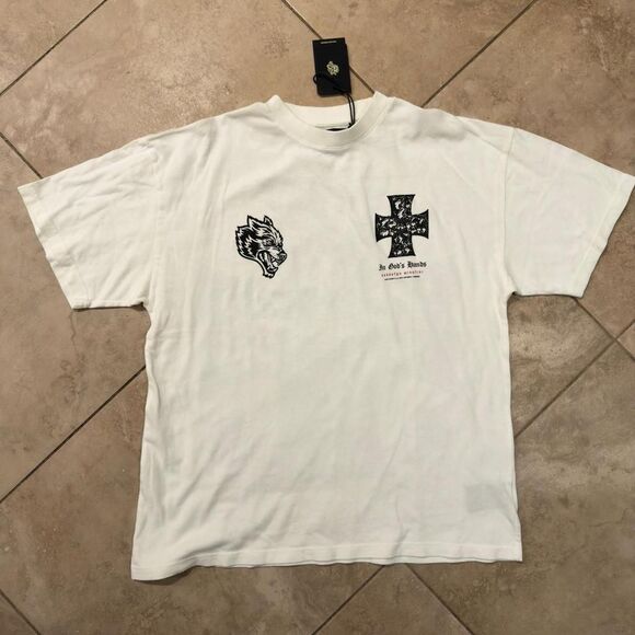 Darc Sport Wolves Cross Graphic T-Shirt White Limited 26/1000 Size L - Picture 2 of 3